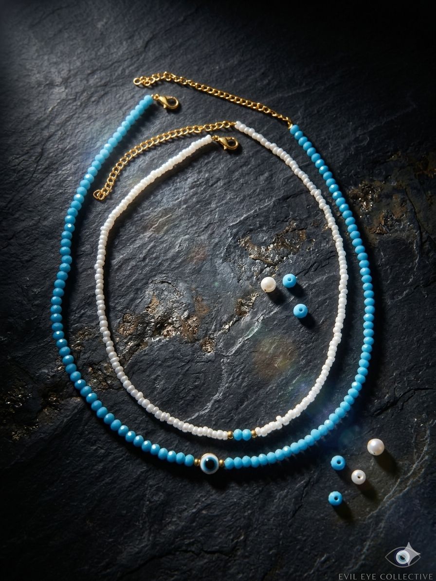 🧿 Evil Eye Beaded Necklace | Trendy Minimal Jewellery for Women - Image 4