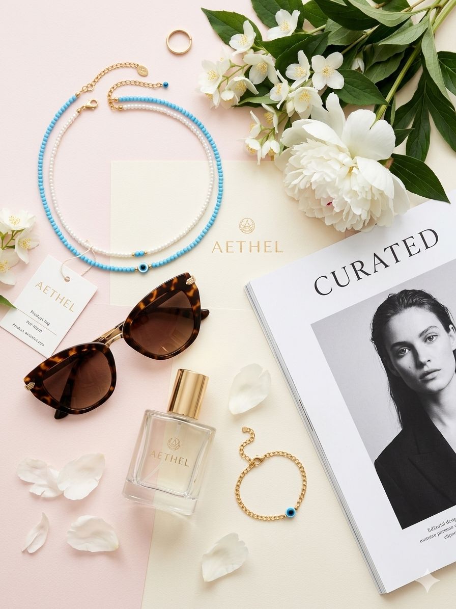 🧿 Evil Eye Beaded Necklace | Trendy Minimal Jewellery for Women - Image 9