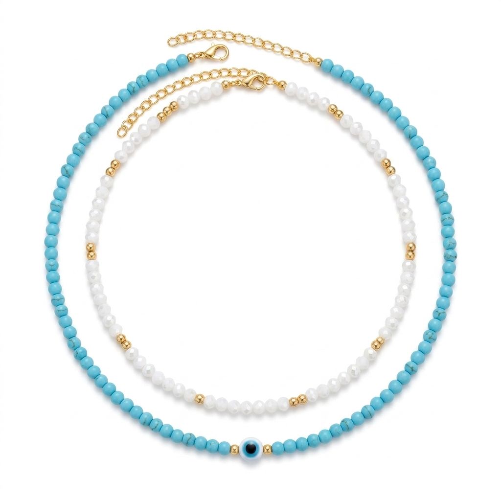 🧿 Evil Eye Beaded Necklace | Trendy Minimal Jewellery for Women - Image 7