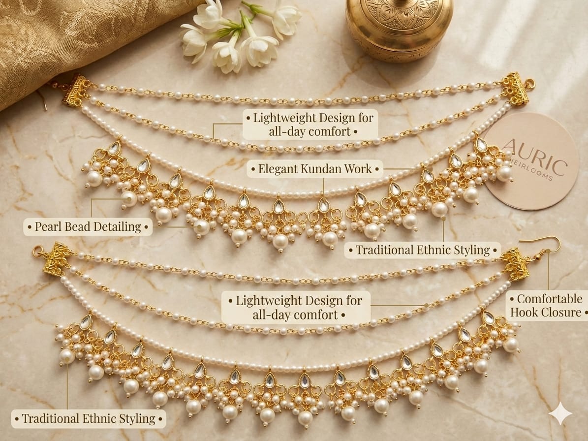 ✨ Pearl Bridal Hair Chain | Elegant Side Hair Accessory for Women - Image 11