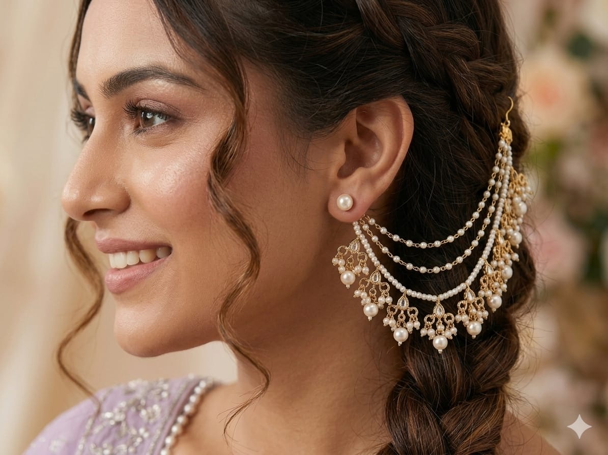 ✨ Pearl Bridal Hair Chain | Elegant Side Hair Accessory for Women - Image 2