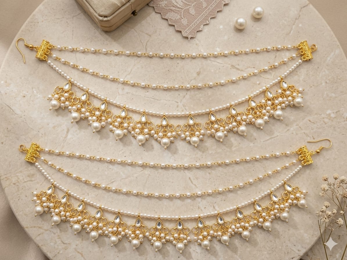 ✨ Pearl Bridal Hair Chain | Elegant Side Hair Accessory for Women - Image 6