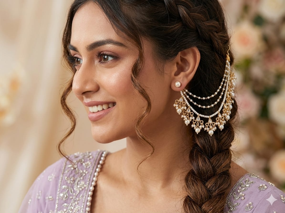 ✨ Pearl Bridal Hair Chain | Elegant Side Hair Accessory for Women - Image 4