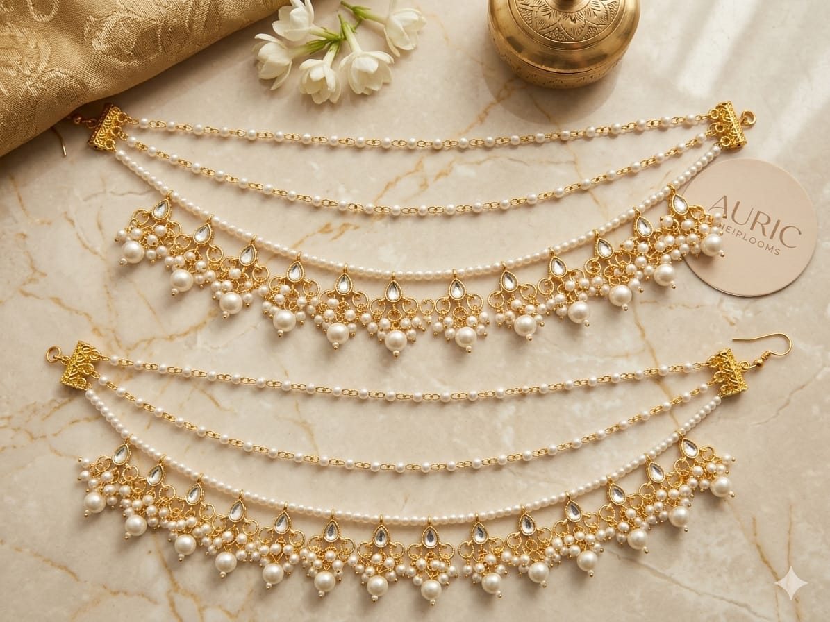 ✨ Pearl Bridal Hair Chain | Elegant Side Hair Accessory for Women - Image 5