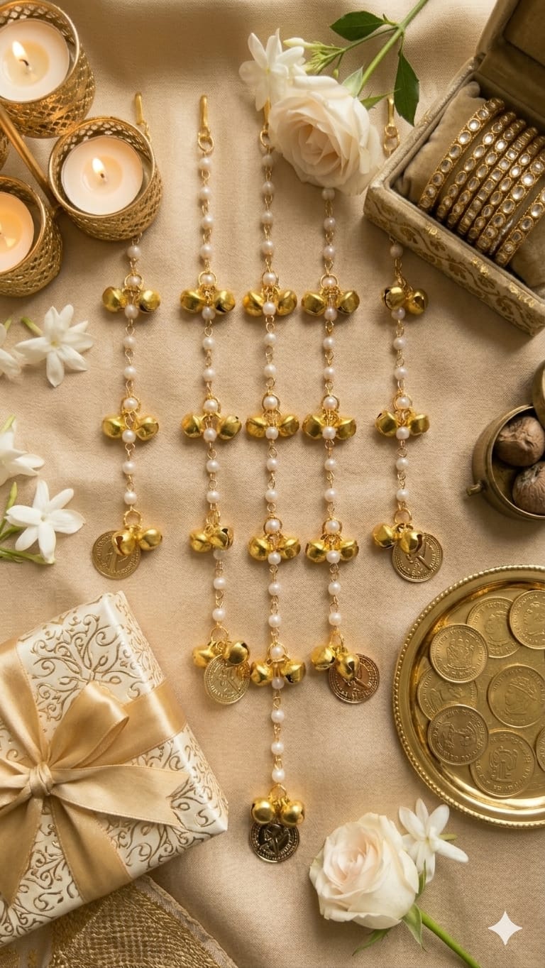 👑 Pearl & Coin Bridal Hair Accessory | Traditional Hair Chain for Women - Image 2