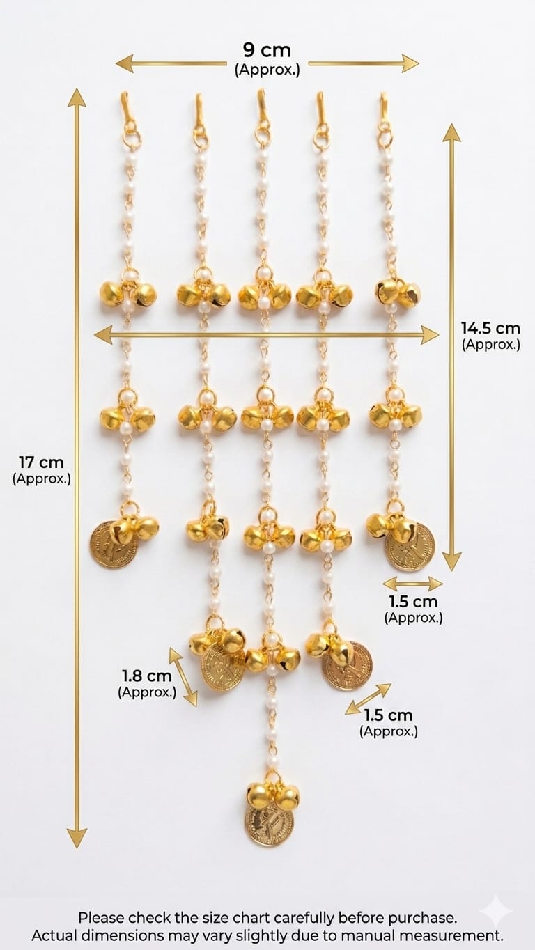 👑 Pearl & Coin Bridal Hair Accessory | Traditional Hair Chain for Women - Image 8